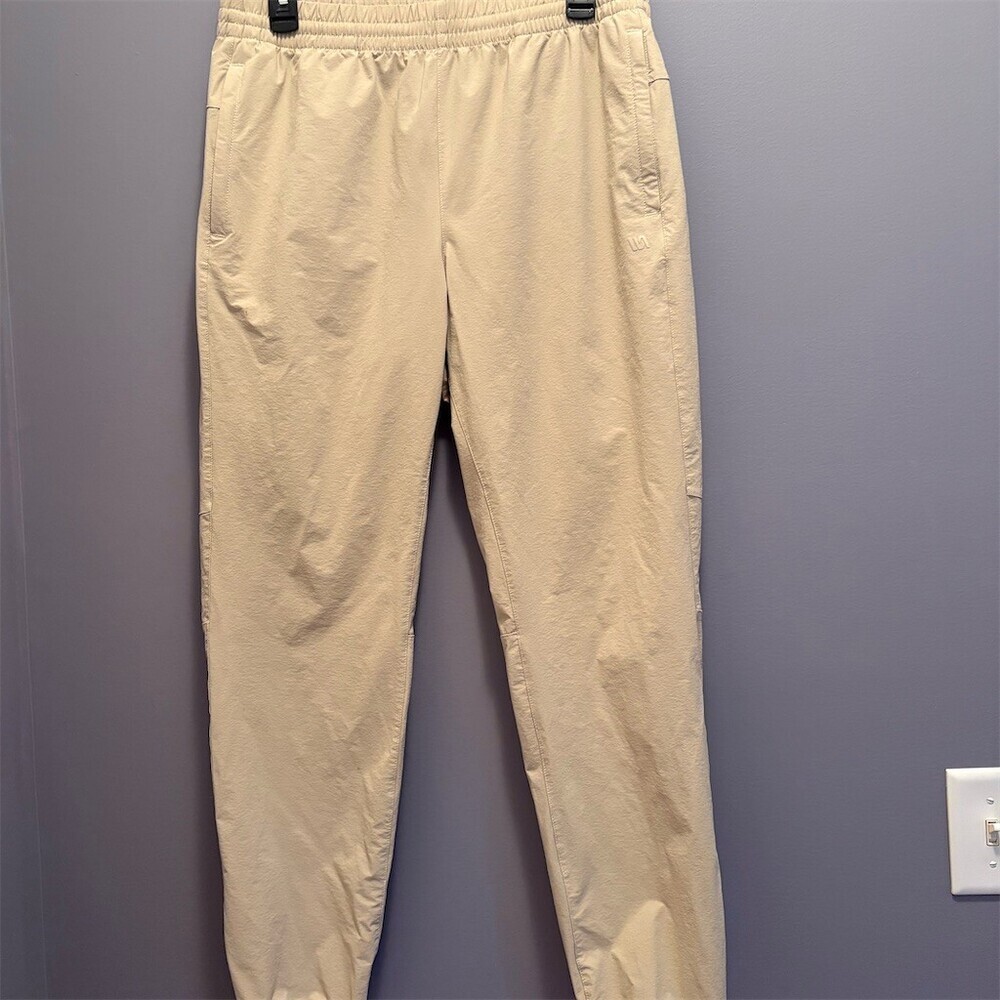 VRST Jogger Pants Womens Medium Cream Beige Elastic Waist Tapered Leg